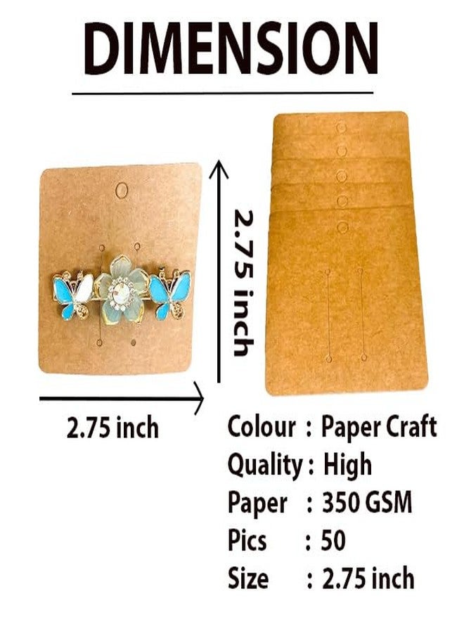 Zenomia Earrings Packaging Card, Decorative Handmade Jewelry Packaging Material, Jewelry Display Tag Hair Accessories Display Cards, 2.75 x 2.75 inch, 350 GSM Kraft, Pack of 50 - Image 2